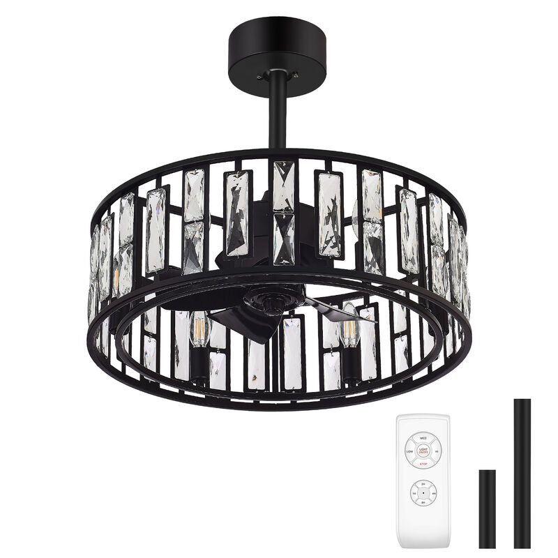 Breezary 20 in Ceiling Fan with Lights, 6 E12 Bulbs, 5 Blades,Remote Control image number 0