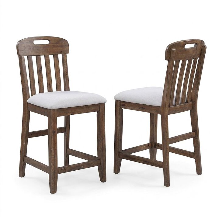 Bernards Danville Slat Counter Chair (Set Of 2)