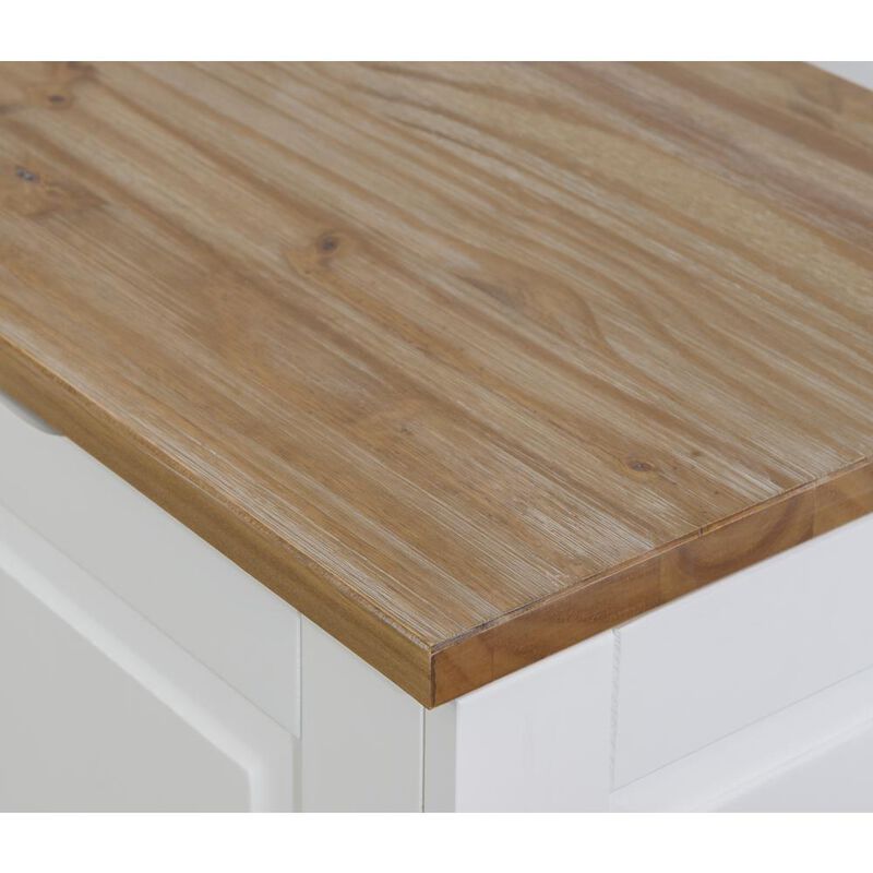 Linon Tobin Backless Two Tone Breakfast Nook, Natural And White