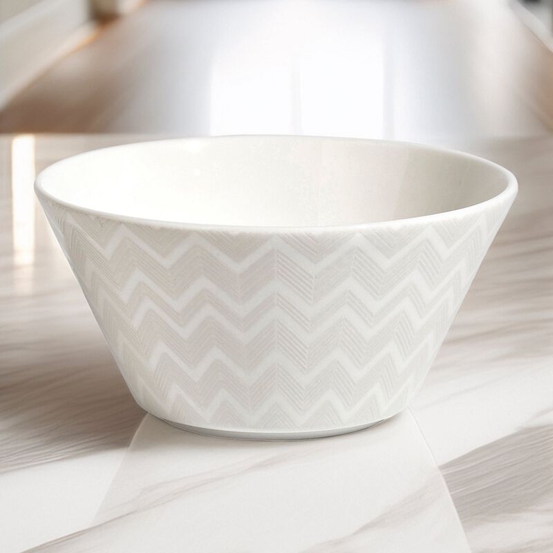 Fruit Bowls ZIG ZAG WHITE Set of 6, diam. 5.04", H 2.48" image number 2