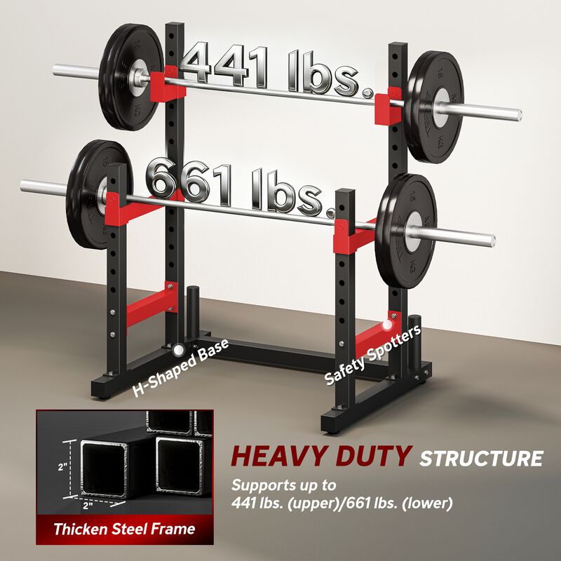 Hivvago Strength Training Squat Rack with Adjustable Bench Press image number 5
