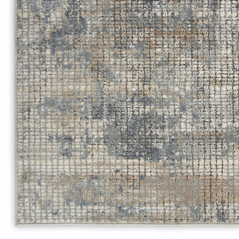 Quarry QUA02 Blue/Beige 3' x 5' Rug
