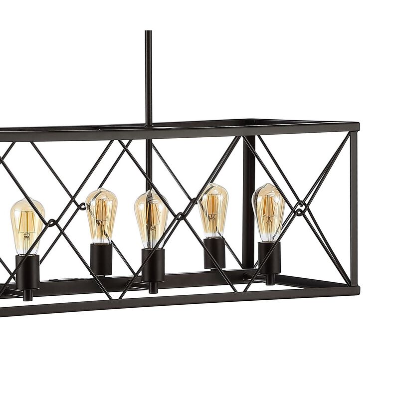 Galax 8-Light Adjustable Iron Farmhouse Industrial LED Dimmable Pendant