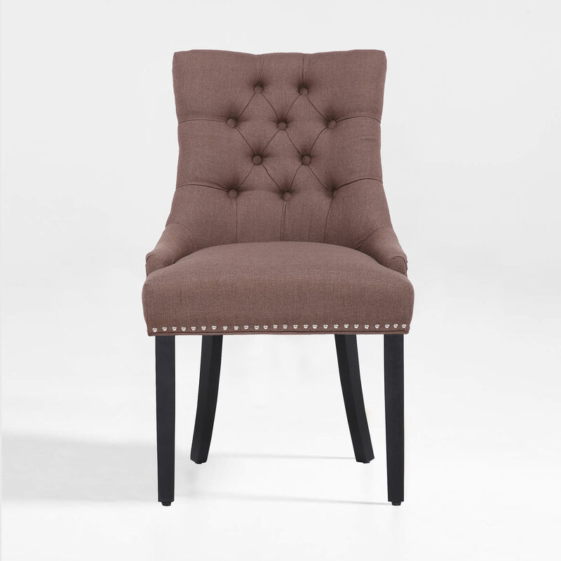 WestinTrends Upholstered Wingback Button Tufted Dining Chair