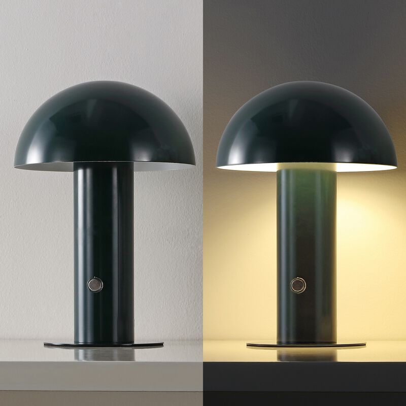 Boletus Contemporary Bohemian Rechargeablecordless Iron Integrated LED Mushroom Table Lamp