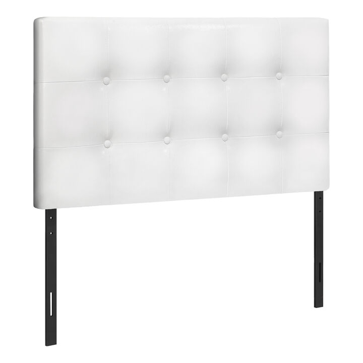 Monarch Specialties I 6002T Bed, Headboard Only, Twin Size, Bedroom, Upholstered, Pu Leather Look, White, Transitional