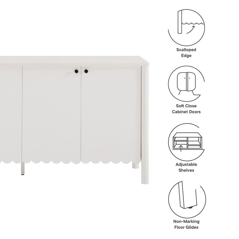 Modway Emmeline 4-Door Scalloped Sideboard in Sage image number 2