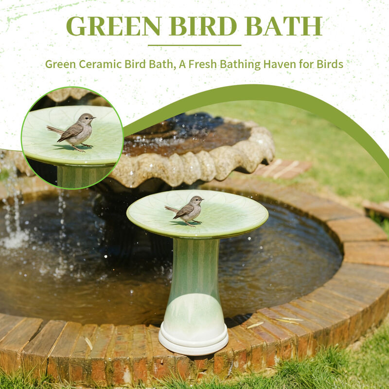 Slalhe Ceramic Bird Bath image number 2