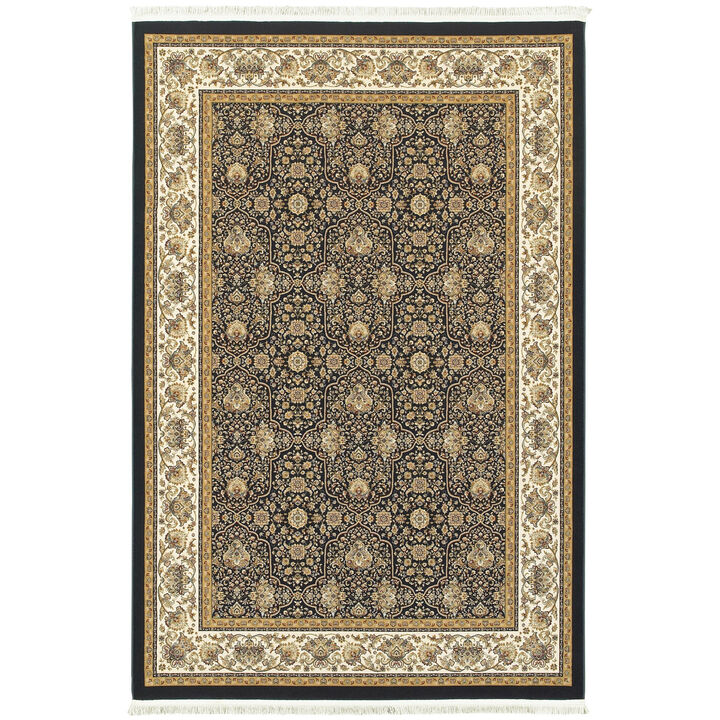 HomeRoots Oriental Runner Rug With Fringe