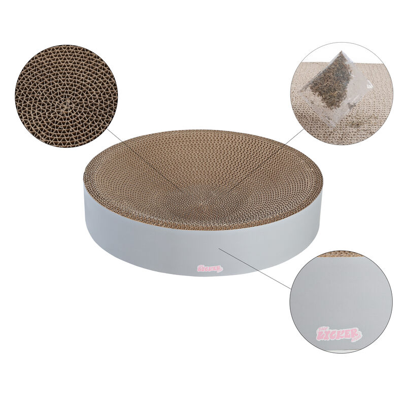 Nelson Modern Cardboard Round Bowl Cat Scratcher with Catnip