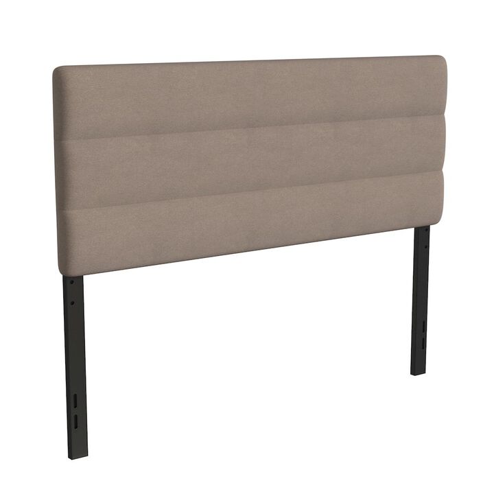 Flash Furniture Queen Channel Stitched Fabric Upholstered Headboard,  Taupe