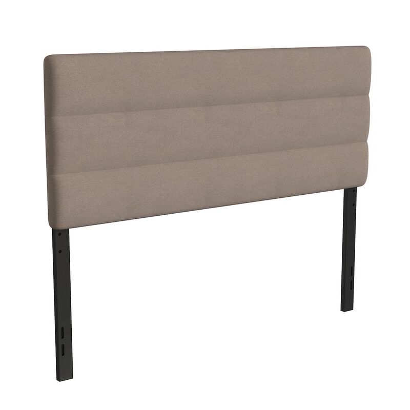 Flash Furniture Queen Channel Stitched Fabric Upholstered Headboard,  Taupe image number 0