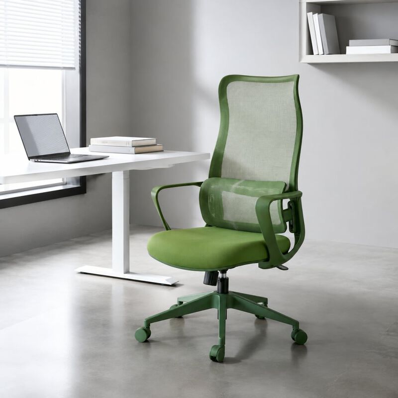 GOODSILO Ergonomic High Back Breathable Mesh Office Chair 350LBS Capacity with Adjustable Lumbar Support Integrated Molded Foam Fireproof Seat Cushion for Home Office image number 3