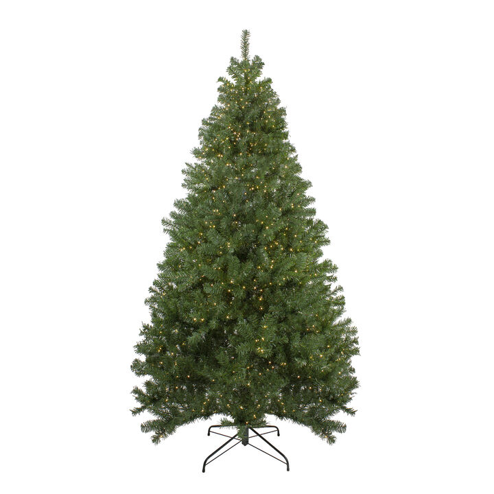7.5' Pre-lit Medium Deer River Spruce LED Artificial Christmas Tree - Warm White Lights