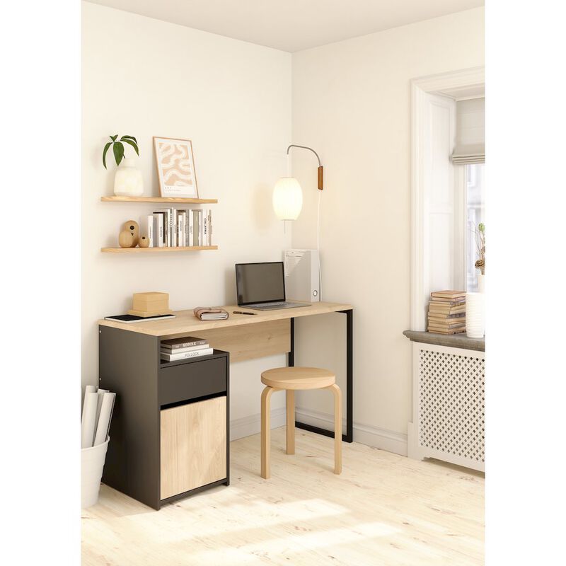 Tvilum Home Office Writing Desk with 1 Door and 1 Drawer
