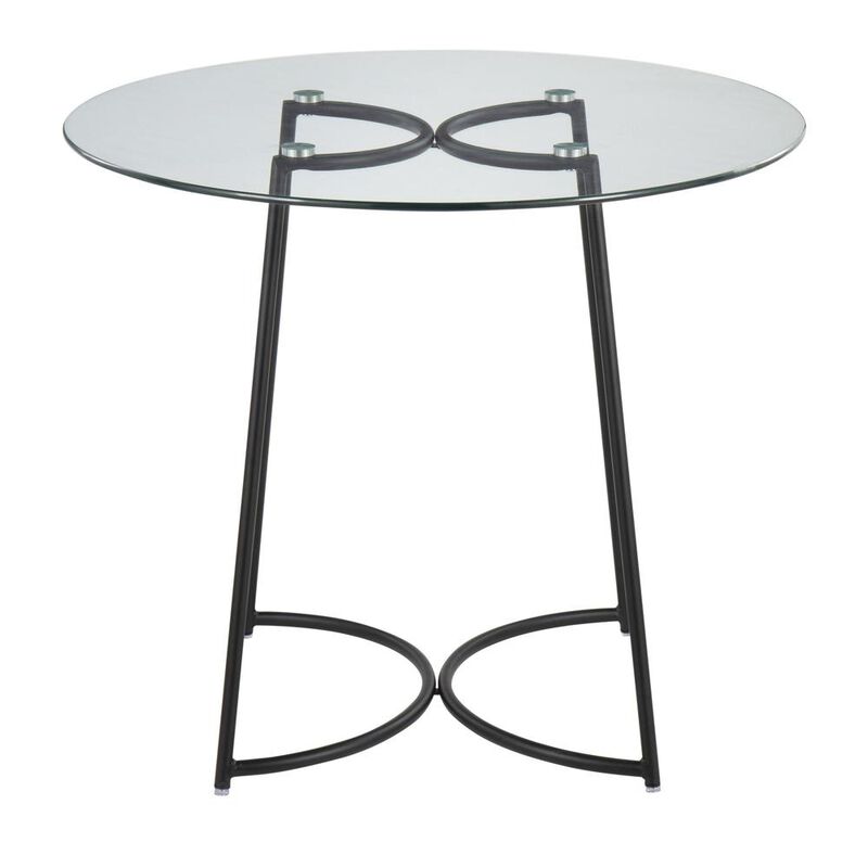 LumiSource Black Steel, Clear Glass Cece Dinette Table