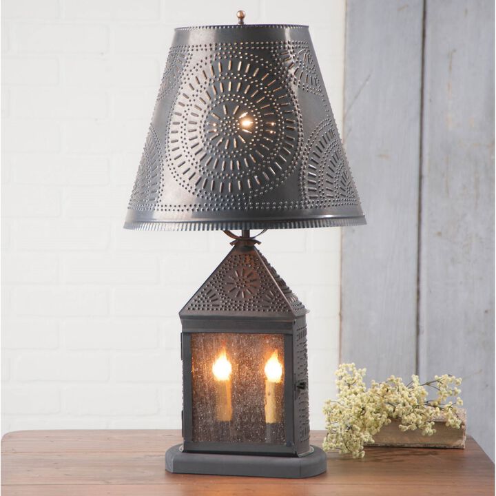 Irvins Country Tinware Harbor Lamp With Chisel Shade In Kettle Black