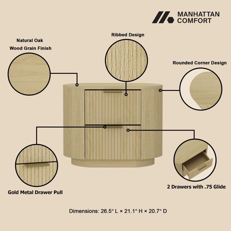 Olivia Nightstands with Gold (Set of 2)