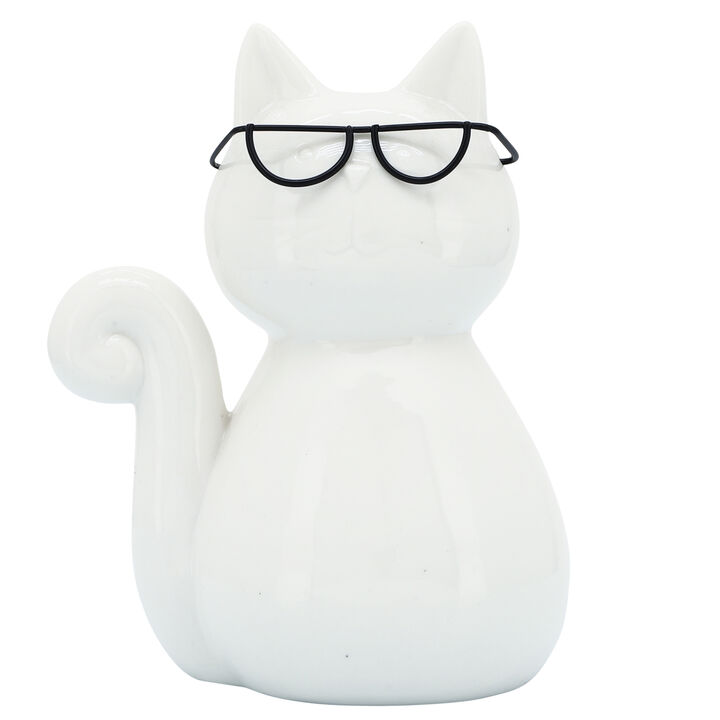 Cat with Glasses Figurine