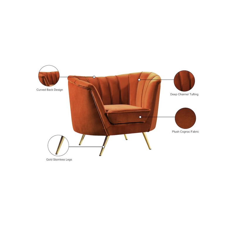 Meridian Furniture Margo Cognac Velvet Chair