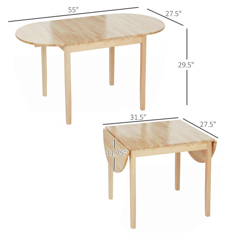 Hivvago 55" Drop Leaf Kitchen Table for Small Spaces image number 2