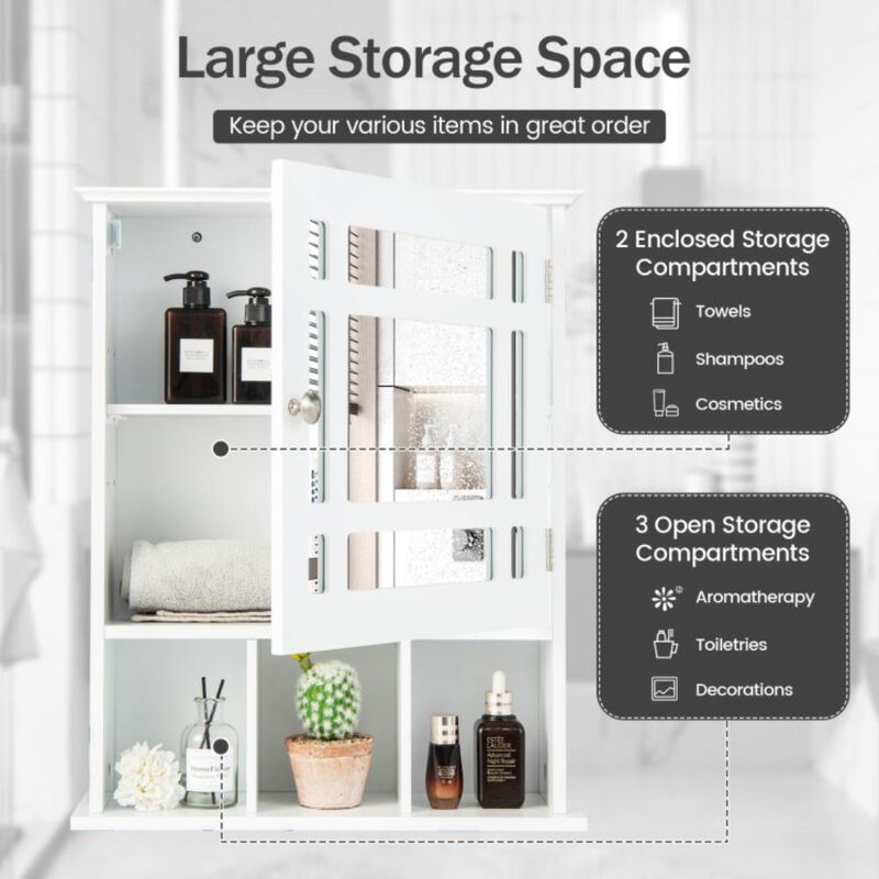 Hivvago Wall Mounted and Mirrored Bathroom Cabinet