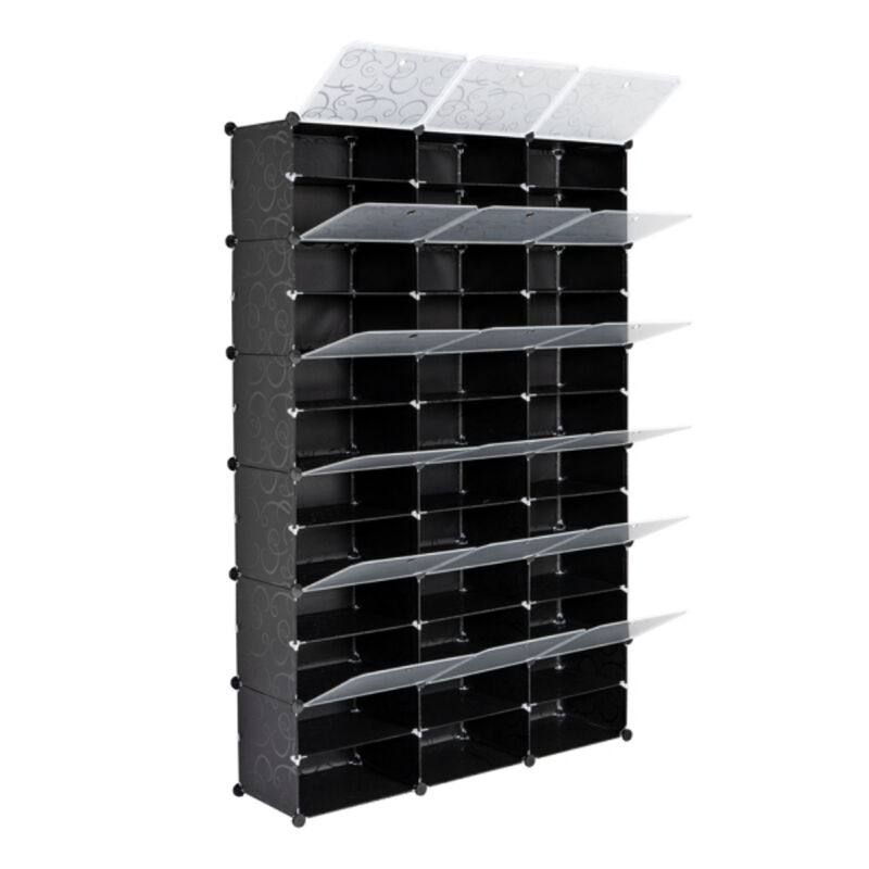 12-Tier Portable Shoe Rack Organizer, 72 Pair Storage Cabinet with 36 Grids for Heels, Boots, Slippers