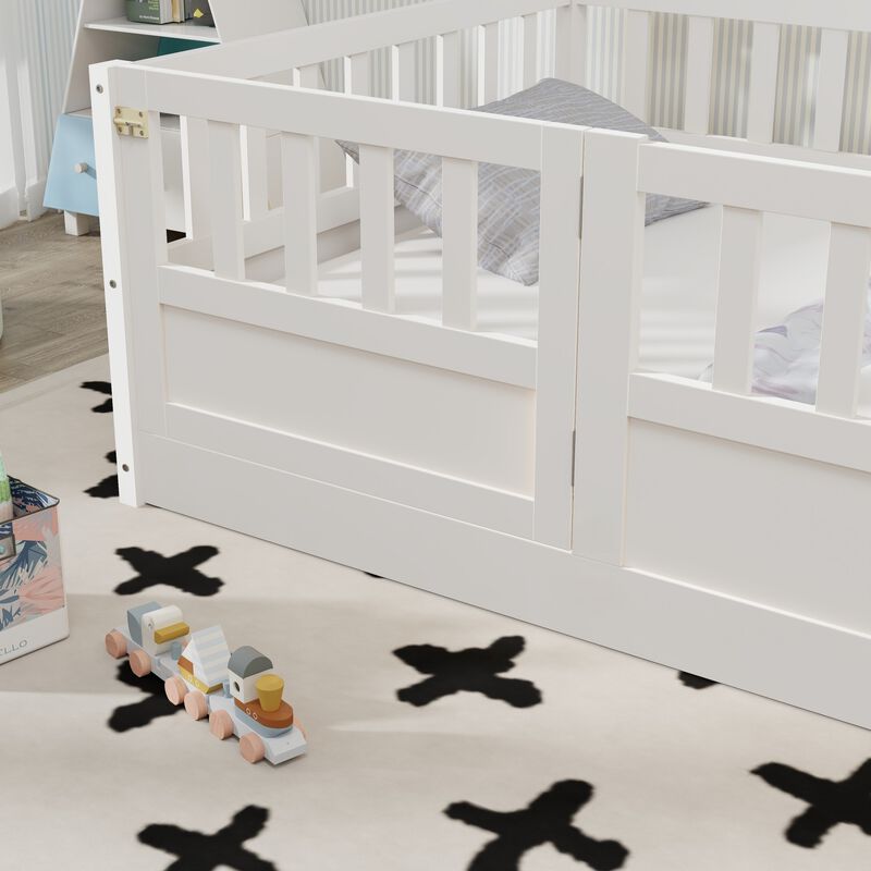 Zithun Wood Floor Toddler Bed Frame image number 2