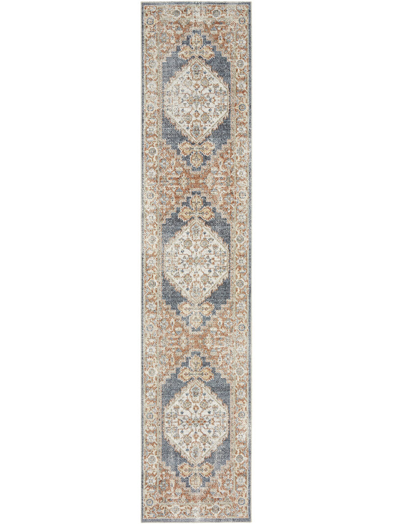 Astra Machine Washable ASW11 Denim/Multicolor 2'2" x 12' Rug