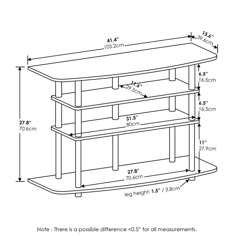 Furinno Furinno Frans Turn-N-Tube 4-Tier TV Stand for TV up to 46, White Oak