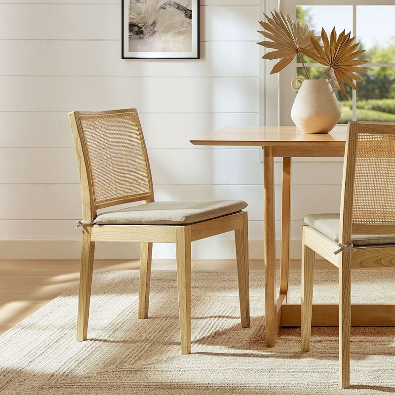Ovard Wood and Rattan Dining Chair image number 7