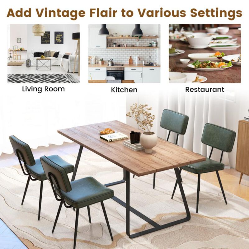 Hivvago Dining Chair Set of 2 with Padded Backrest and Seat