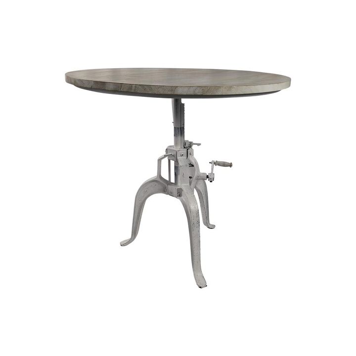 Carolina Living Bentley Adjustable Crank Table - Whitewash