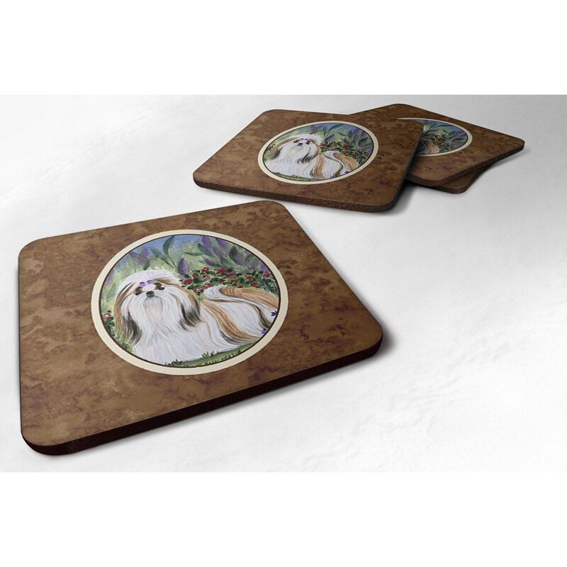 Caroline's Treasures SS8034FC Shih Tzu Foam Coasters (Set of 4), 3.5 H x 3.5 W, Multicolor image number 0