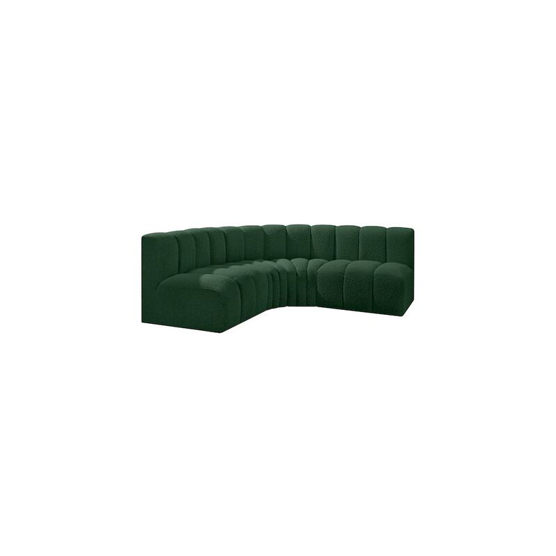 Meridian Furniture Arc Green Boucle Fabric Modular Sofa