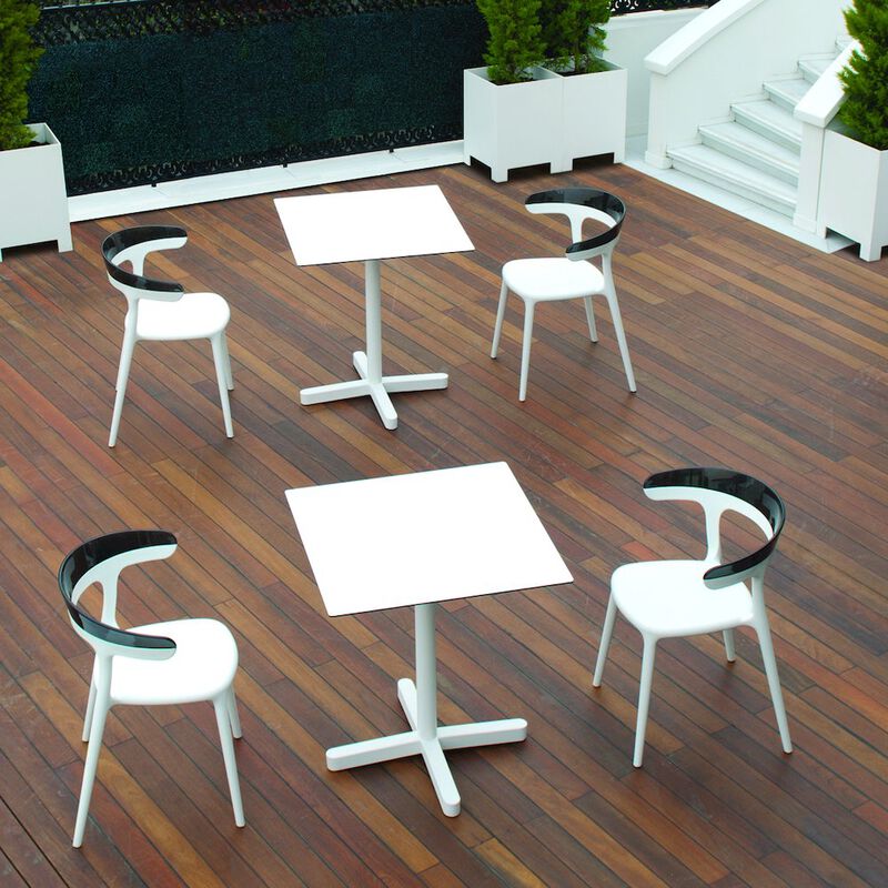 Omax Decor Mia Resin Patio Dining Chair in White - (Set of 2)