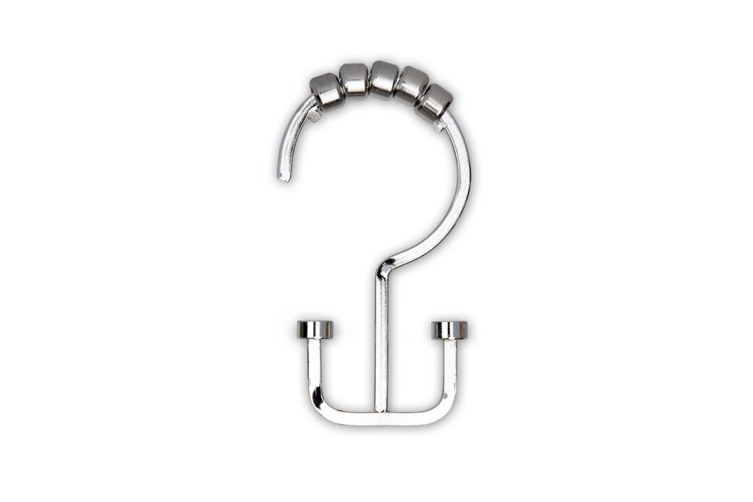 Utopia Alley Rust-Resistant Metal Double Shower Curtain Hooks, Shower Hooks Hangers for Bathroom, Kitchen Utensils, Curtains, Clothing, Towels etc - Set of 12