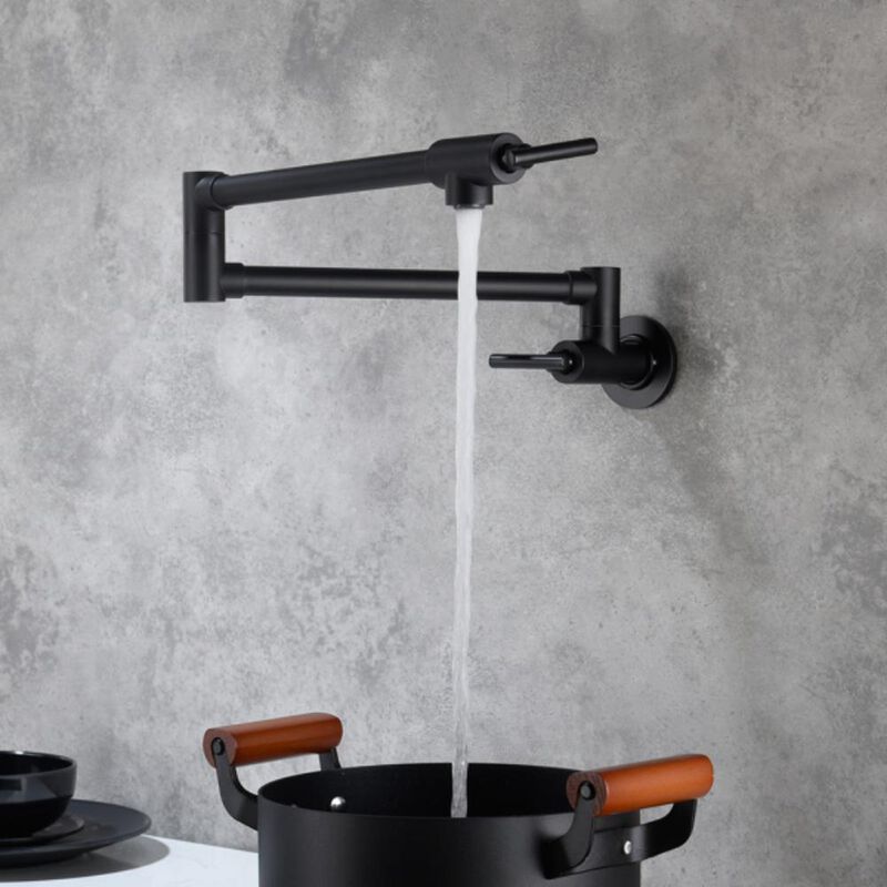 Wall-Mounted Folding Pot Filler Faucet Extendable Kitchen Sink Faucet