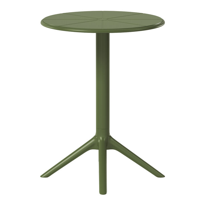 WestinTrends 23.5" Outdoor Polypropylene Resin Round Patio Bistro Dining Table for 2