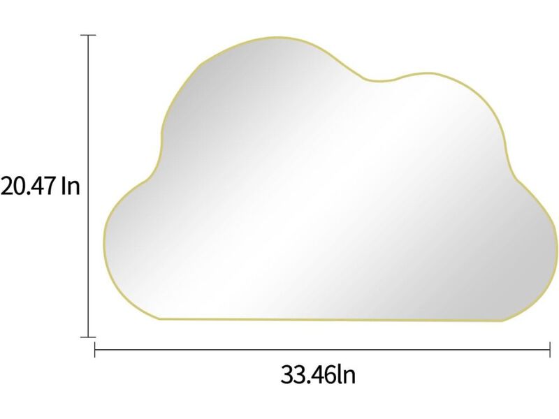 Gold Irregular Cloud Shaped Wall Mirror 20.5x33.5 Inch Decorative Mirror for Home image number 2
