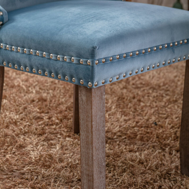 Streamdale Set of 2 Light Blue Wingback Dining Chairs image number 9