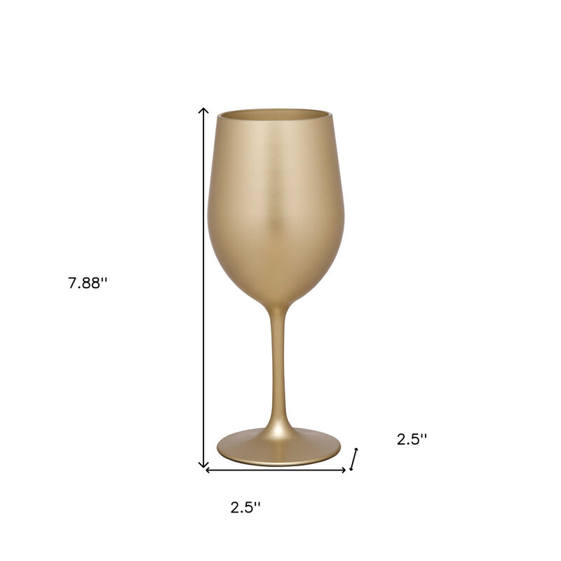 HomeRoots Set of Four Gold Acrylic Stemmed All Purpose Wine Glasses image number 4