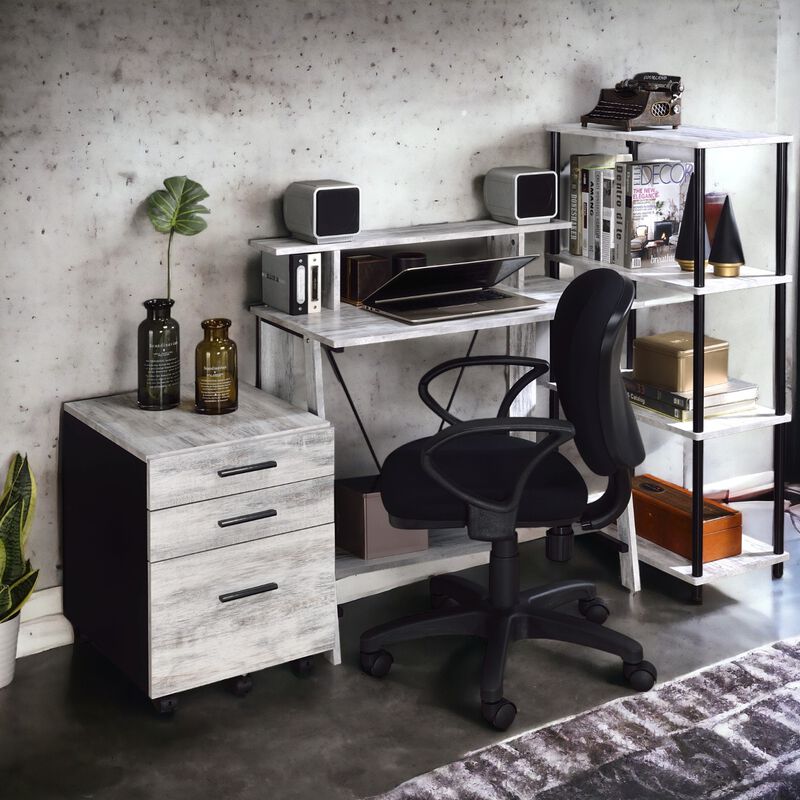 GOODSILO Stylish Modern Writing Desk with Charging Station and Storage Compartments for Home Office Organization image number 1