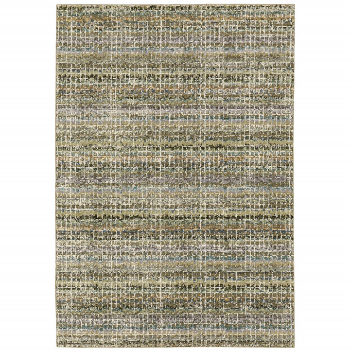 3 X 5 green green grey And Purple Abstract Power Loom Stain Resistant Area Rug