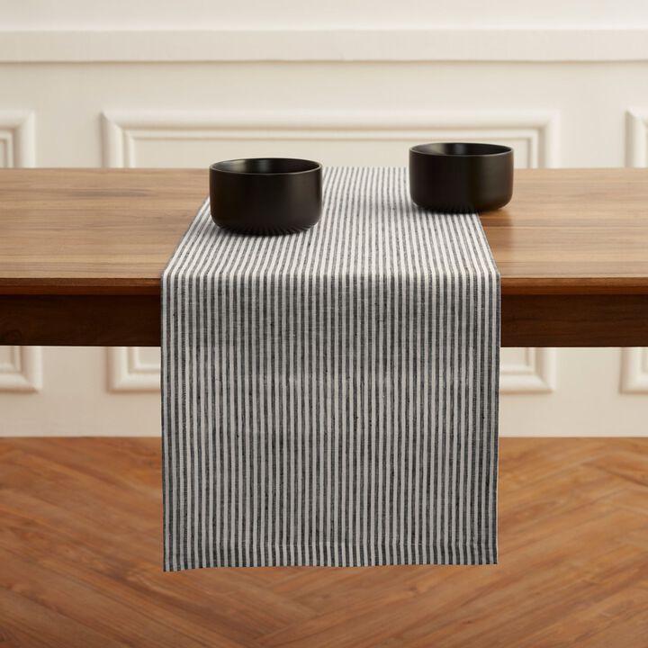Solino Home 100% Pure Linen Table Runner - Narrow Stripe