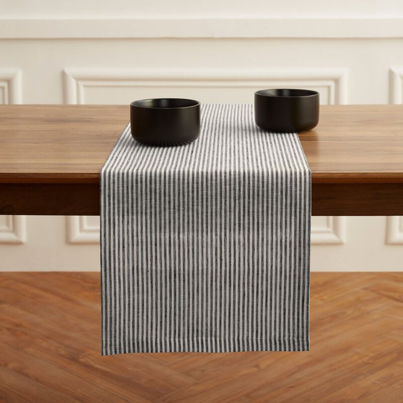 Solino Home 100% Pure Linen Table Runner - Narrow Stripe