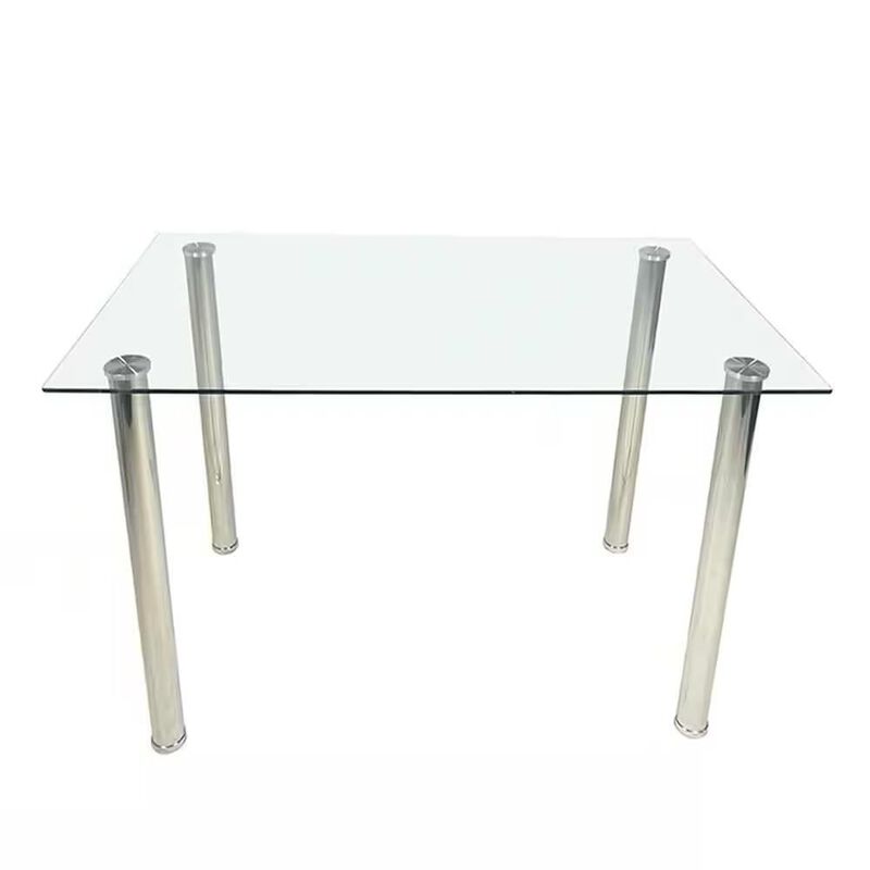 Hivvago Modern 47-inch x 27-inch Tempered Glass Top Dining Table