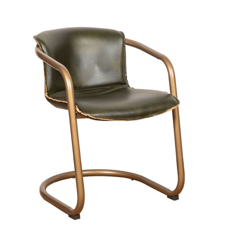 World Interiors Chiavari Leather Dining Chair in Emerald Green image number 0
