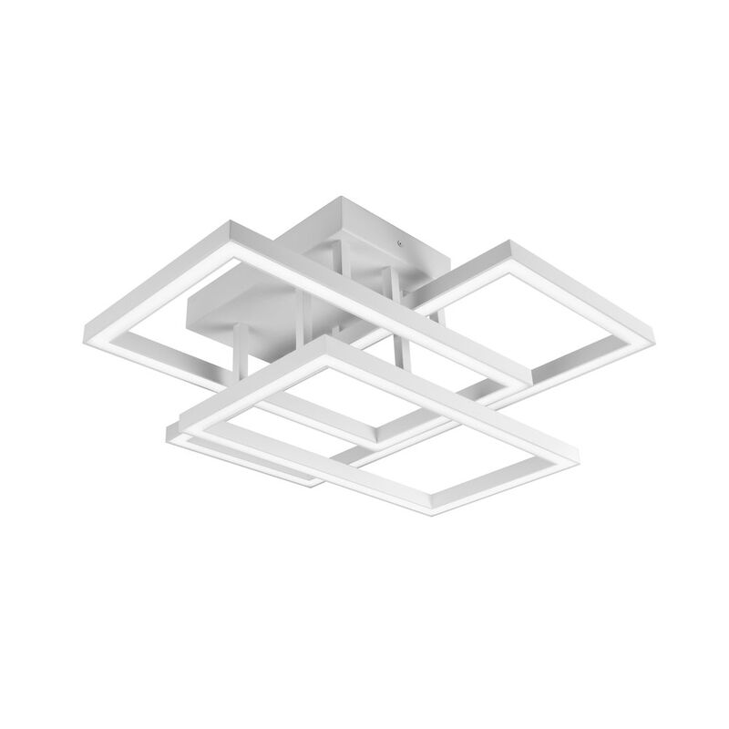 VONN Lighting Integrated LED Ceiling Lighting Rectangular Semi Flush in White