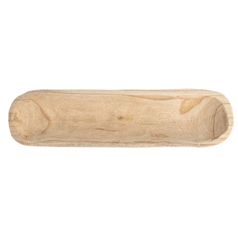 Oval Decorative Paulownia Wood Trug, Natural Finish image number 2